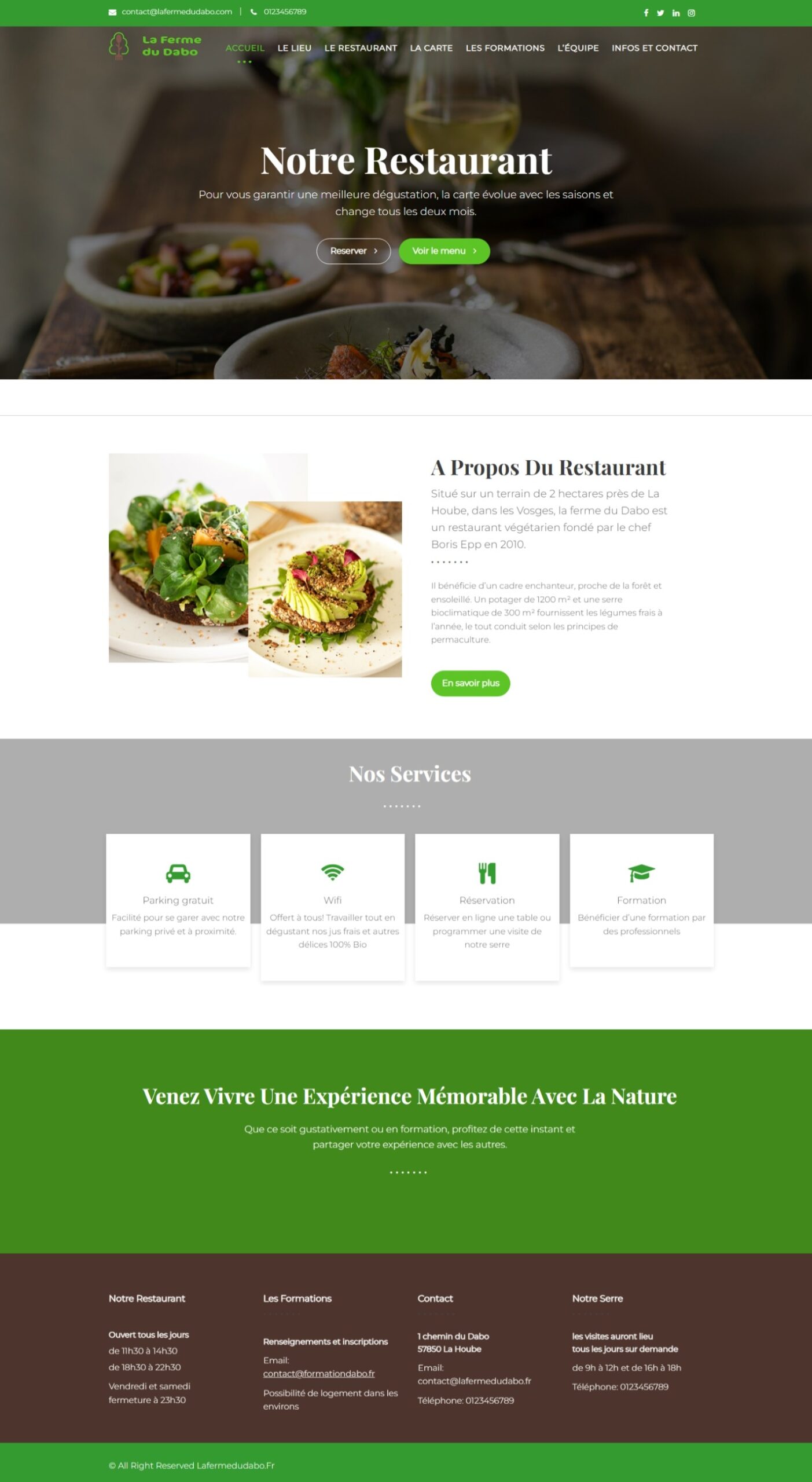Site web la ferme du dabo